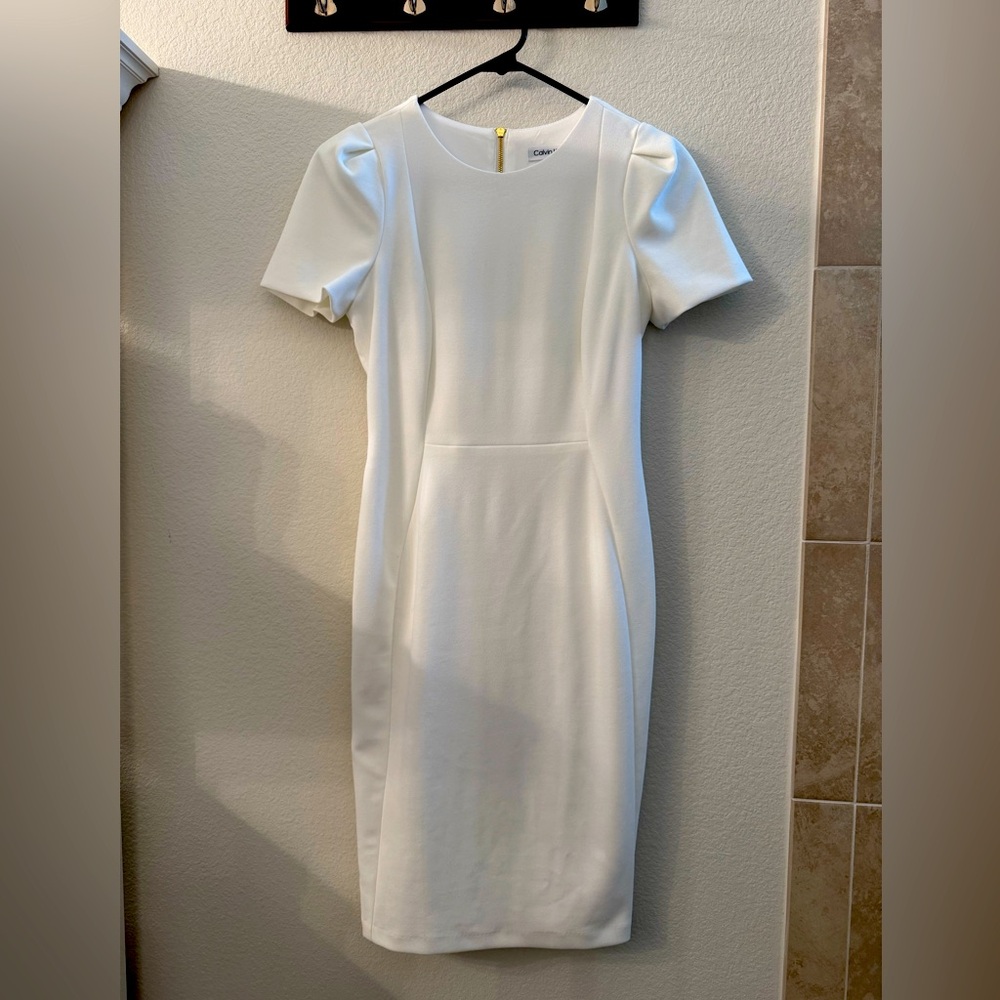 Calvin Klein white zip up dress size 4